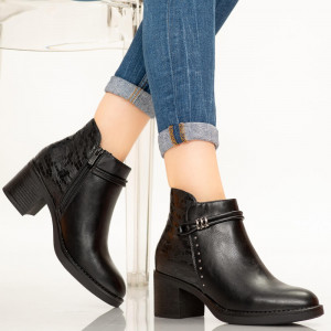 Botine imblanite Yro negre