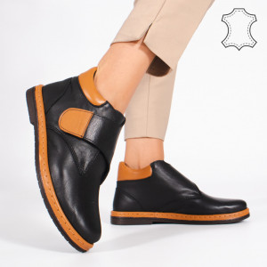 Ghete Piele Naturala DEY Negre