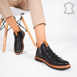 Ghete Piele Naturala ROVA Black
