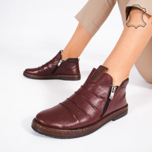 Ghete Piele Naturala ROVA Bordo