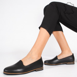 Pantofi Piele Naturala BUR Negri