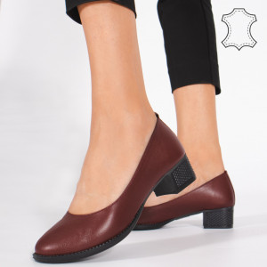 Pantofi Piele Naturala DOL Bordo