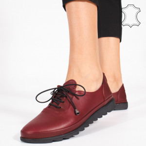 Pantofi Piele Naturala LUVE Bordo
