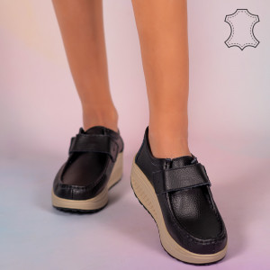 Pantofi piele naturala Metas negri