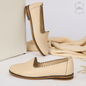 Pantofi Piele Naturala OPI Bej