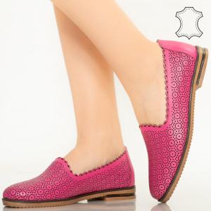 Pantofi piele naturala Timon fuchsia