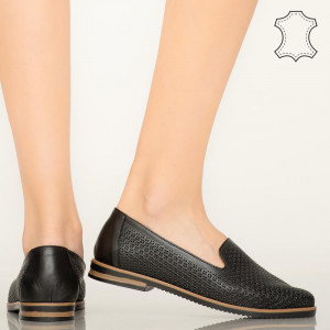Pantofi piele naturala Velha negri