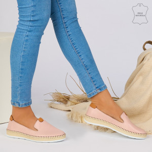 Pantofi Piele Naturala ZEX Roz