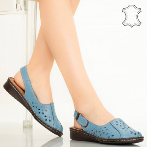 Sandale piele naturala Cest bleu