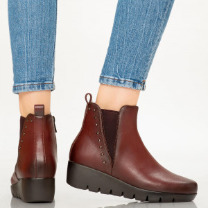 Botine imblanite Lofy bordo