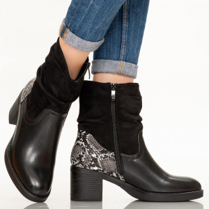 Botine imblanite Mek negre