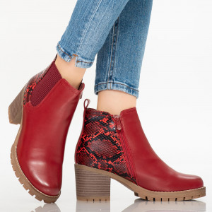 Botine imblanite Monu bordo