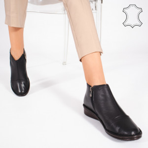 Ghete Piele Naturala LEV Negre