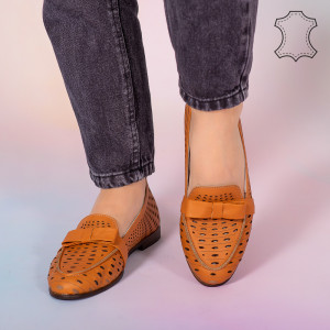 Pantofi piele naturala Bio bej