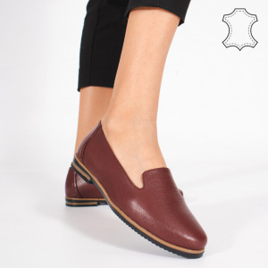Pantofi Piele Naturala DUM Bordo