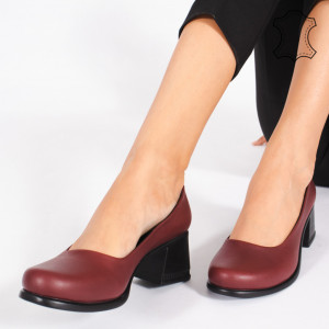 Pantofi Piele Naturala FELY Bordo