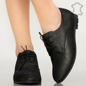 Pantofi piele naturala Loy negri