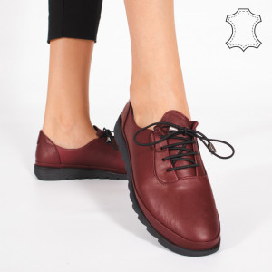 Pantofi Piele Naturala LUVE Bordo