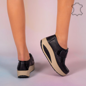 Pantofi piele naturala Metas negri