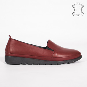Pantofi Piele Naturala MUDE Bordo