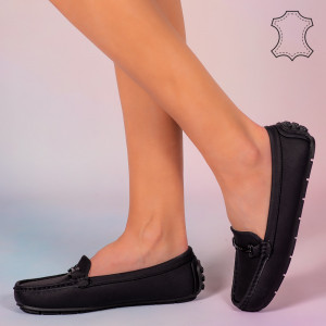 Pantofi piele naturala Muli negri