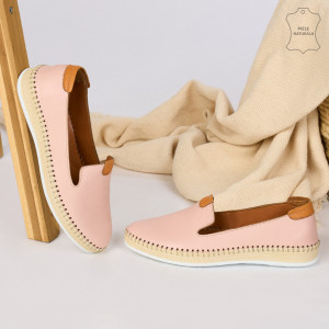 Pantofi Piele Naturala ZEX Roz