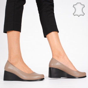 Platforme Piele Naturala NOVE Maro