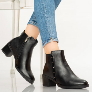 Botine imblanite Croc negre