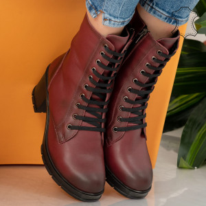 Botine piele naturala Gov bordo