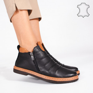 Ghete Piele Naturala ROVA Black