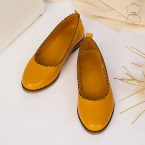 Pantofi Piele Naturala APS Galbeni