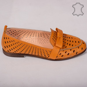 Pantofi piele naturala Bio bej