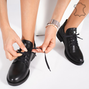 Pantofi Piele Naturala BRAN Negri