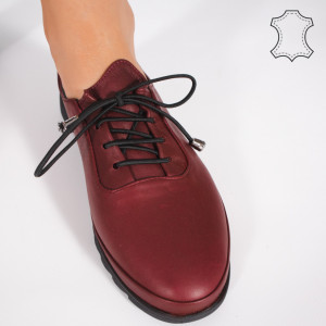 Pantofi Piele Naturala LUVE Bordo
