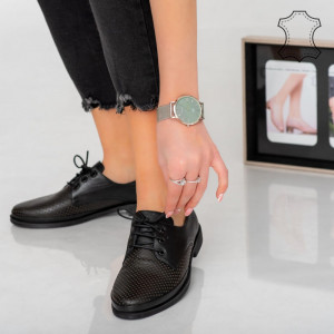 Pantofi piele naturala Pec negri