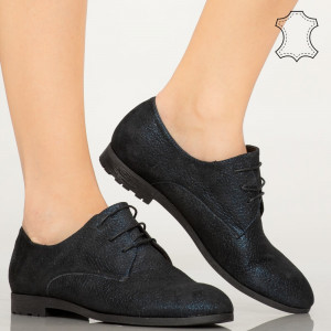 Pantofi piele naturala Pire albastri