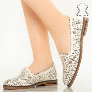 Pantofi piele naturala Timon bej