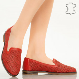 Pantofi piele naturala Velha rosii