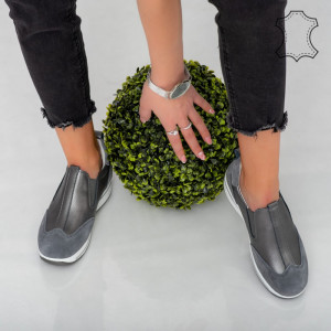 Platforme piele naturala Palo gri