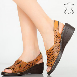 Platforme piele naturala Ron maro