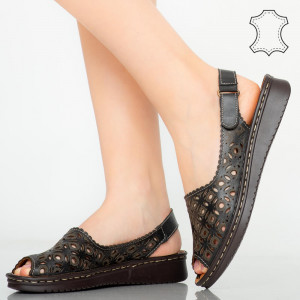 Sandale piele naturala Doga negre