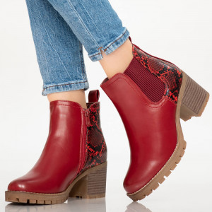 Botine imblanite Monu bordo
