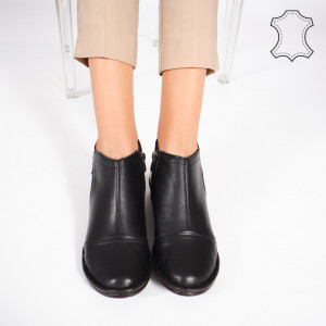 Ghete Piele Naturala LEV Negre
