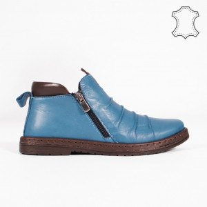 Ghete Piele Naturala ROVA Bleu