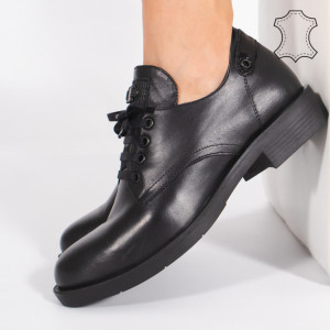 Pantofi Piele Naturala BRAN Negri