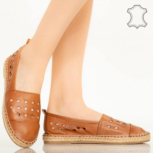 Pantofi piele naturala Dove maro