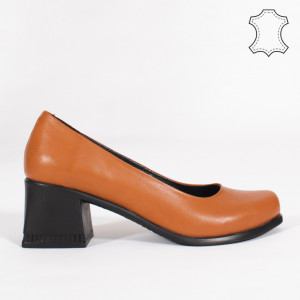 Pantofi Piele Naturala FELY Camel