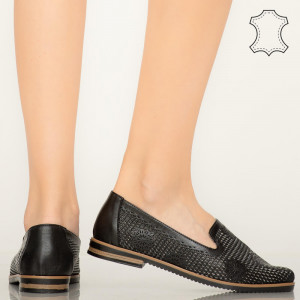Pantofi piele naturala Guen negri