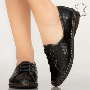 Pantofi piele naturala Irvi negri