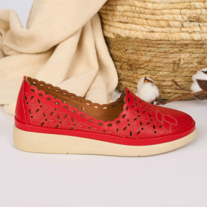 Pantofi Piele Naturala OME Rosii